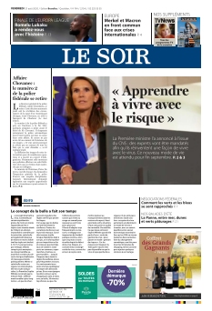 Jaquette Le Soir édition Bruxelles