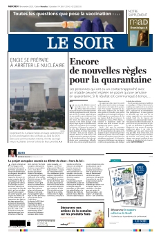 Jaquette Le Soir édition Bruxelles