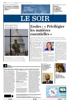 Jaquette Le Soir édition Bruxelles