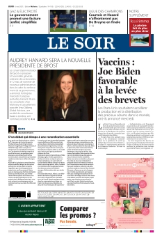 Jaquette Le Soir édition Wallonie